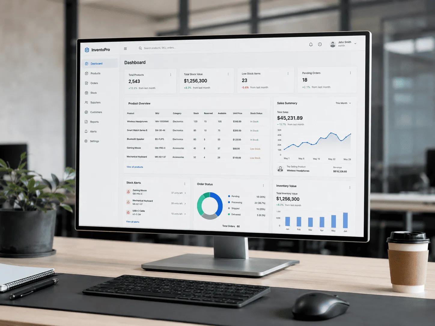 Dashboard administrativo para comercios y negocios
